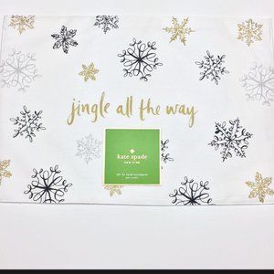 Kate spade snowflakes jingle all the way holiday placemats set of 4 nwt